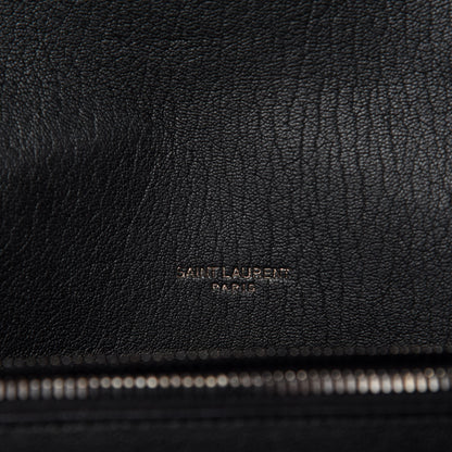 Saint Laurent Sheepskin Matelasse Chevron Monogram Large College Satchel Black 9 of 11