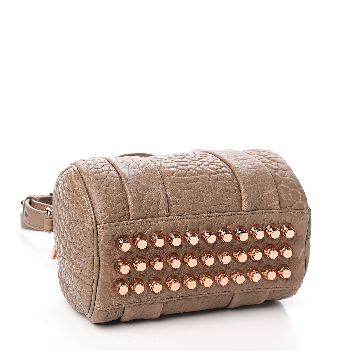 Pebbled Lambskin Mini Rockie Latte Rose Gold Hardware