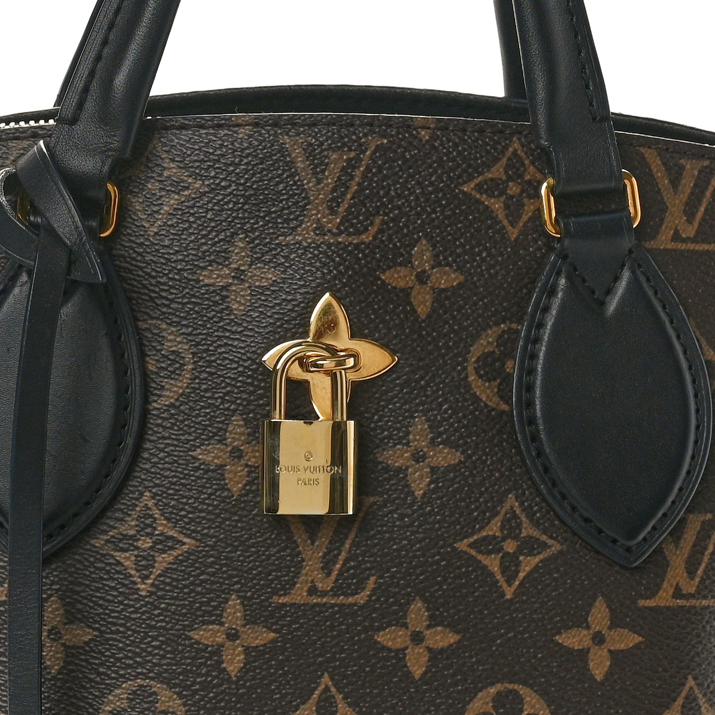Louis Vuitton Monogram Flower Zipped Tote PM Black 1568352