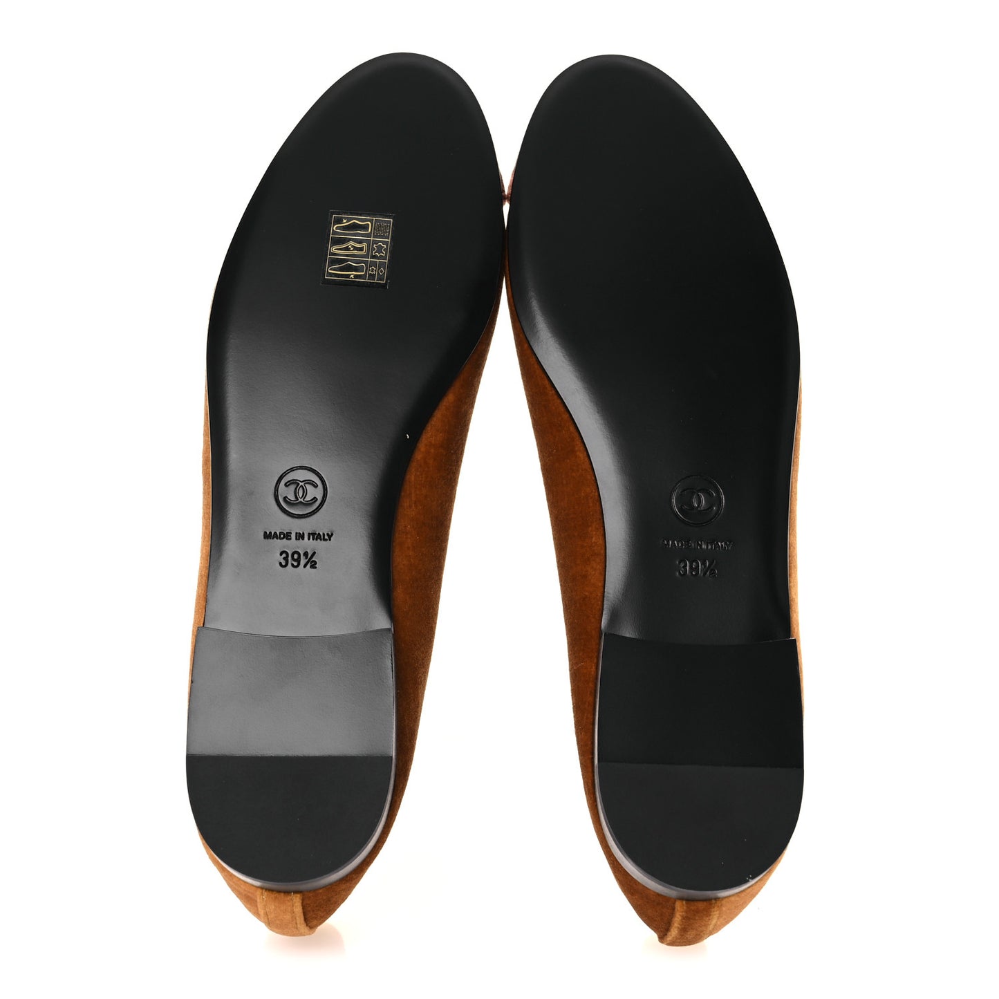 Velvet Cap Toe CC Ballerina Flats 39.5 Brown Light Brown