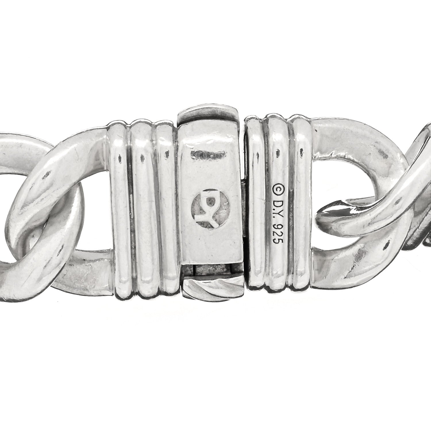 David Yurman Sterling Silver Black Diamond ID Link Bracelet 3 of 3