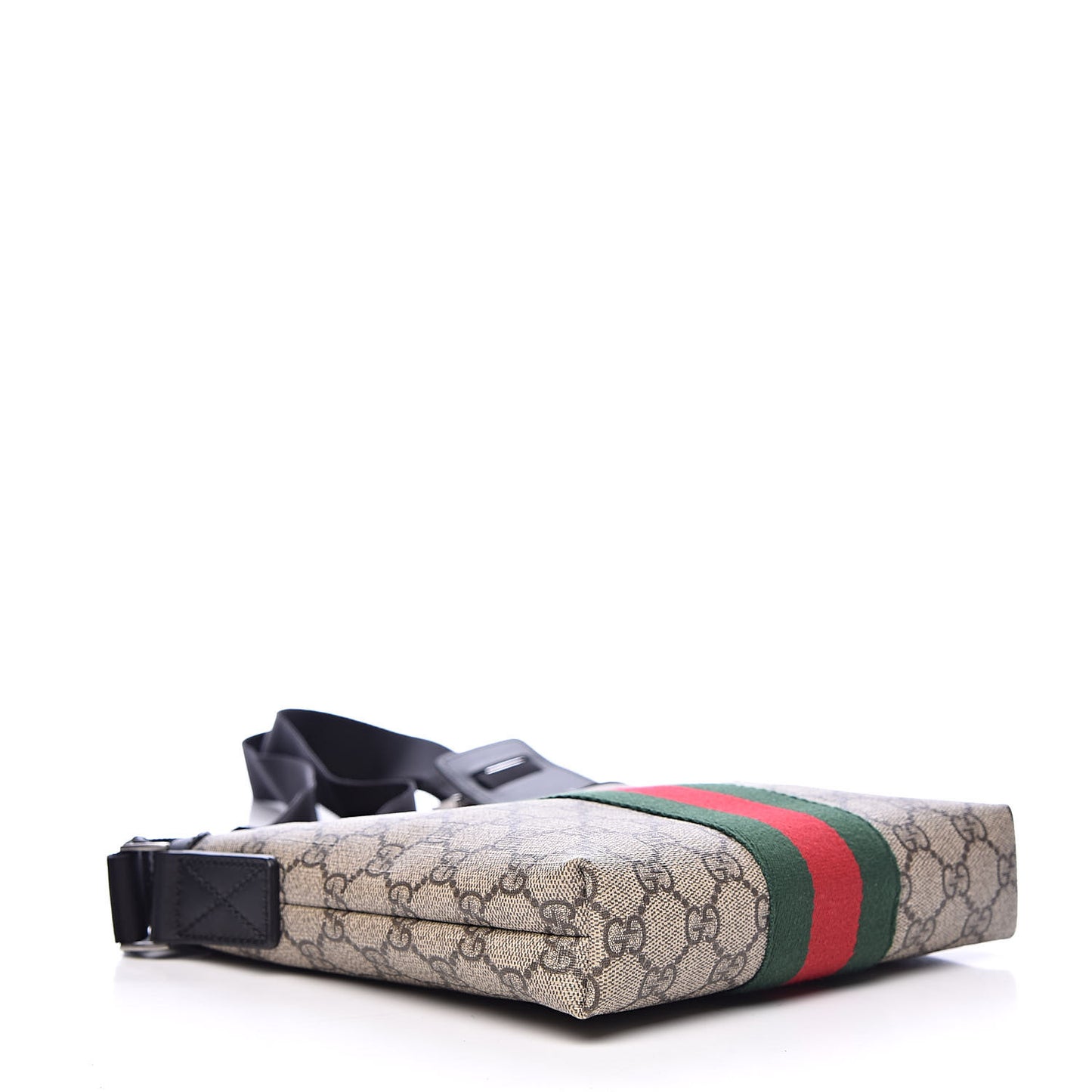 GG Supreme Monogram Web Messenger Bag Black