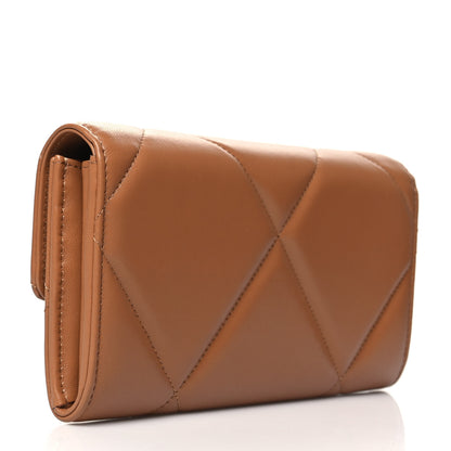 Chanel Lambskin Quilted Chanel 19 Flap Wallet Brown 3 of 12