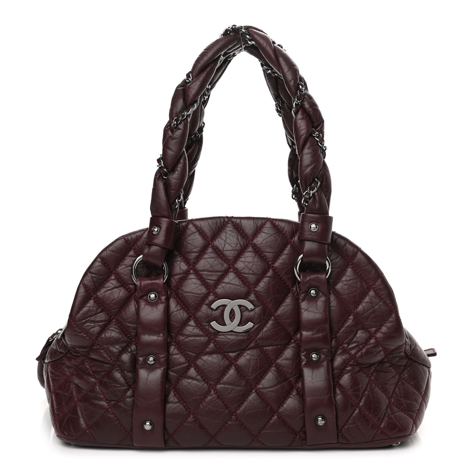 Chanel Distressed Lambskin Vintage Ligne Lady Braid Tote Brown 1 of 10