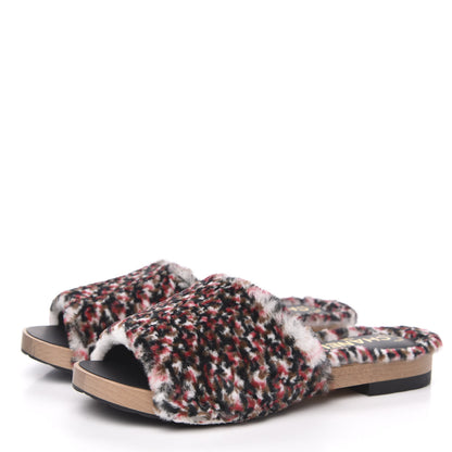 Chanel Orylag Lambskin Mules 37 Red Black White 3 of 8