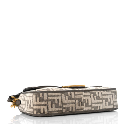 Fendi Chenille FF Embroidered Baguette Antracite Asfalto 3 of 7