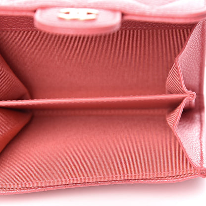 Chanel Caviar Quilted Flap Card Holder Wallet Pink 5 of 8