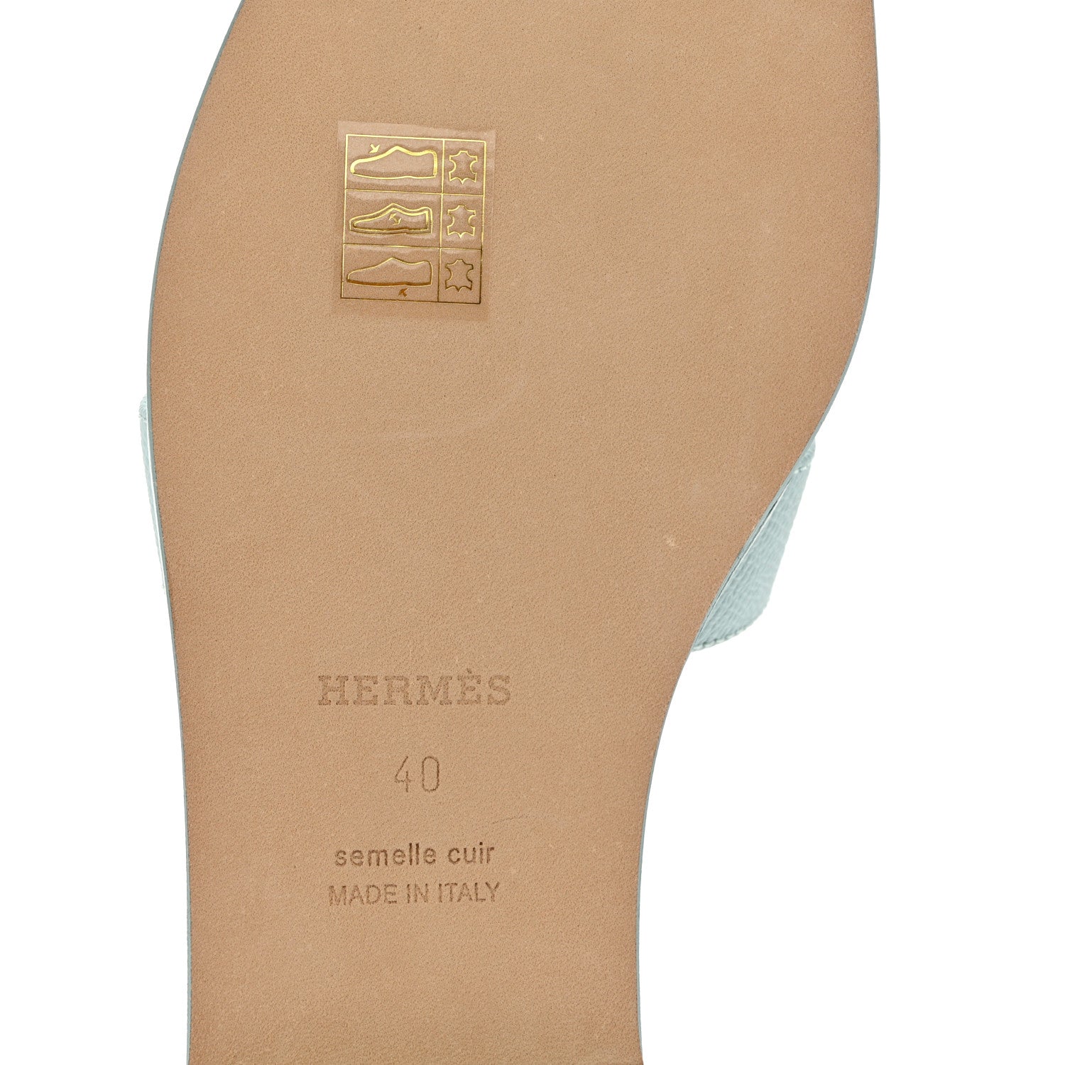Hermes Epsom Oran Sandals 40 Vert Embrun 9 of 10