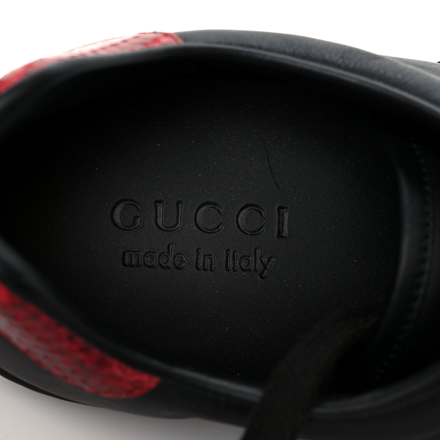 Gucci Miro Soft Calfskin Ayers Web Mens Ace Sneakers 7.5 Black Rosso 9 of 10
