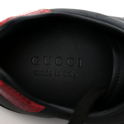 Gucci Miro Soft Calfskin Ayers Web Mens Ace Sneakers 7.5 Black Rosso 9 of 10