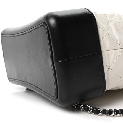 Chanel Aged Calfskin Quilted Gabrielle Backpack Black White 10 of 10