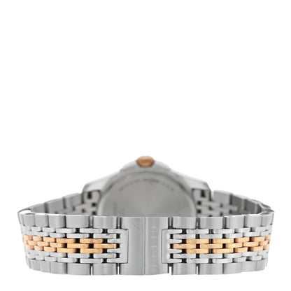 Gucci Stainless Steel Diamond Mother of Pearl 27mm G-Timeless Two Tone Quartz Watch 3 of 5