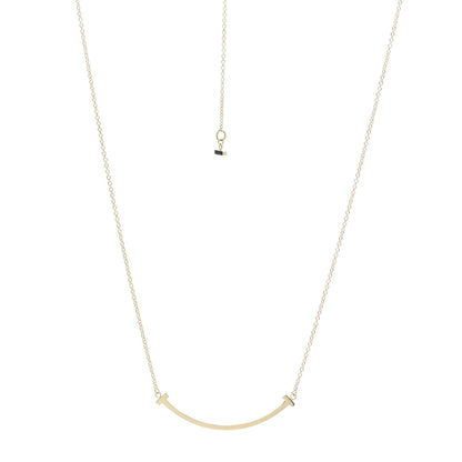 Tiffany 18K Yellow Gold Small T Smile Pendant Necklace 1 of 8