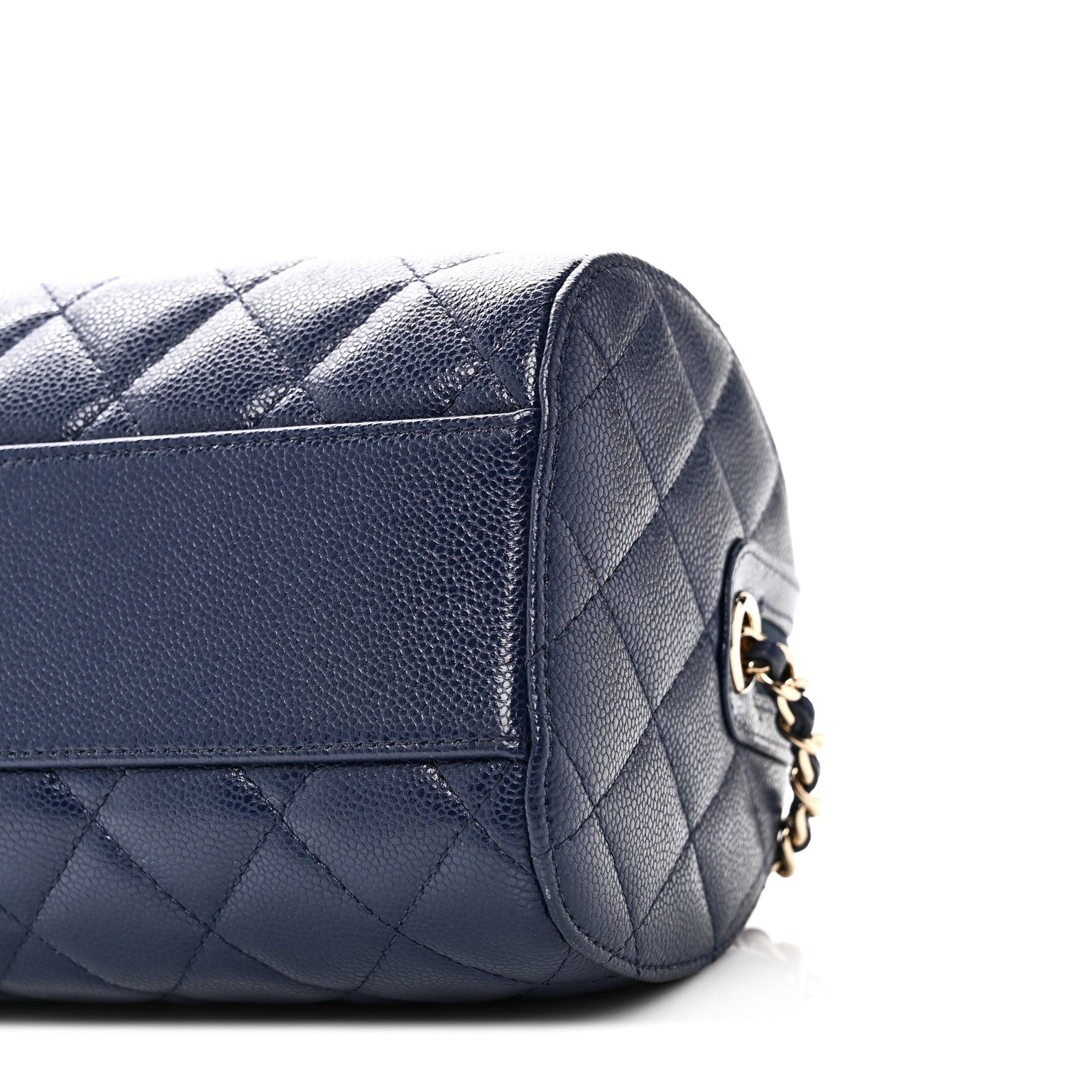 Chanel Caviar Quilted Barrel Clutch With Chain  Navy 10 of 11