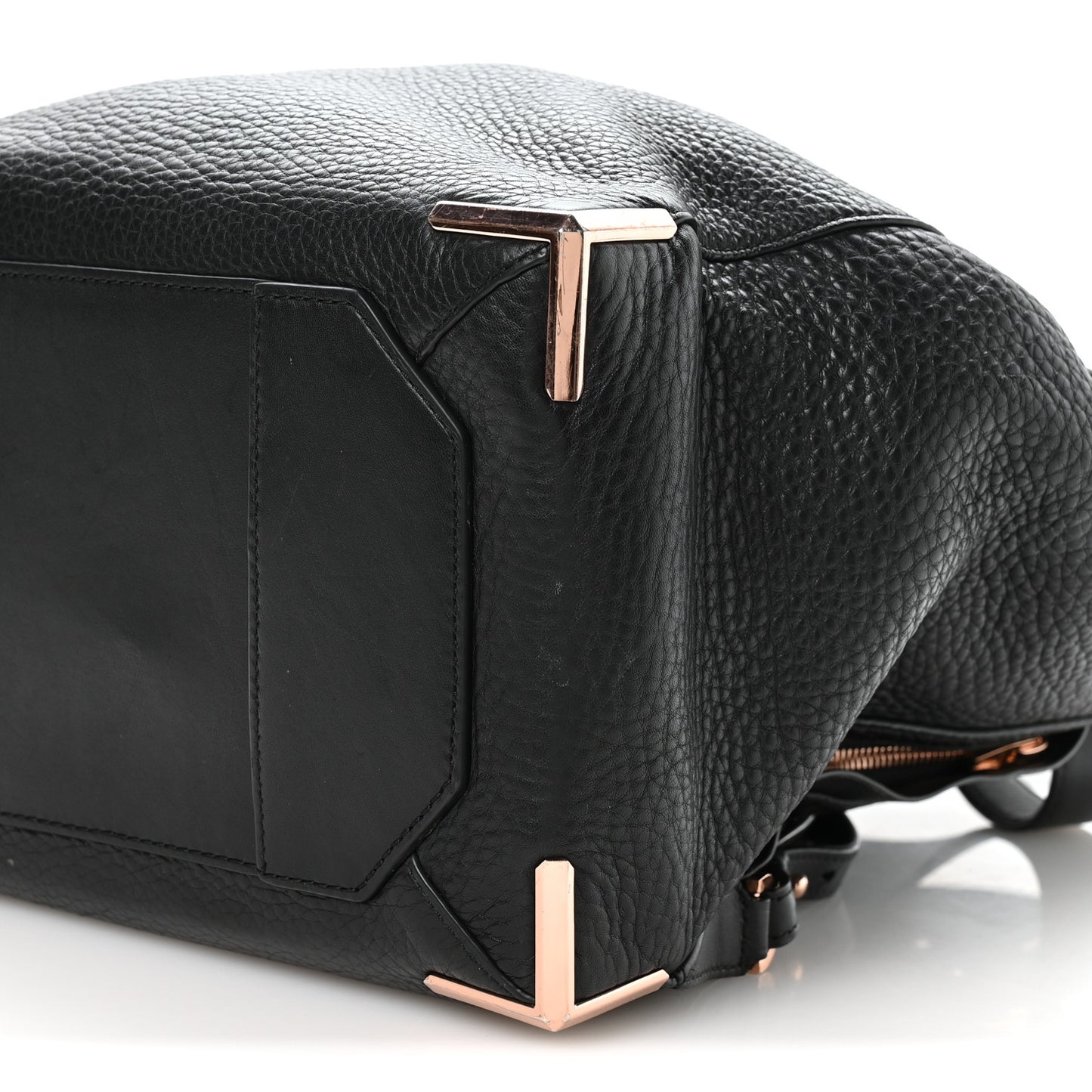 Pebbled Calfskin Prisma Skeletal Backpack Black Rose Gold Hardware
