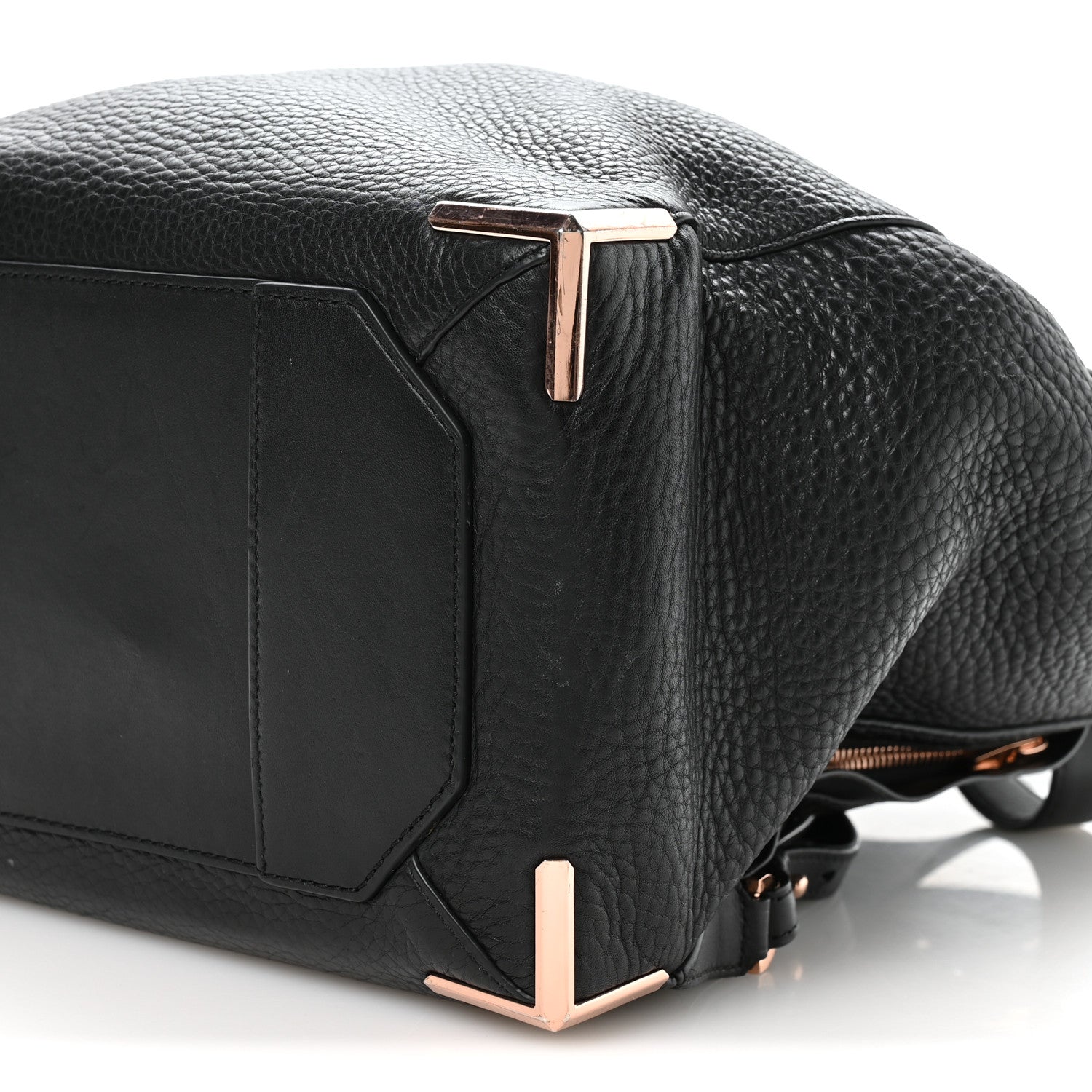 Alexander Wang Pebbled Calfskin Prisma Skeletal Backpack Black Rose Gold Hardware 11 of 11
