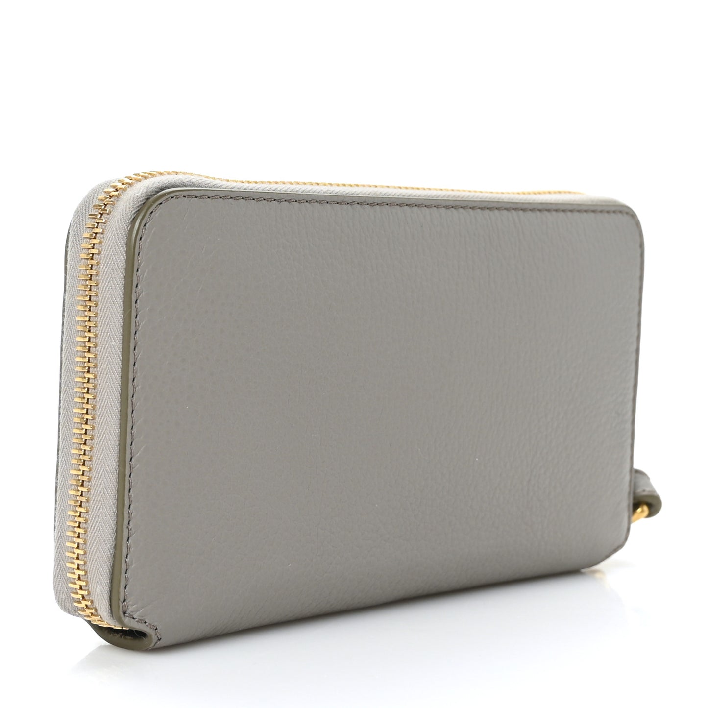 Calfskin Marcie Long Zip Around Wallet Cashmere Grey