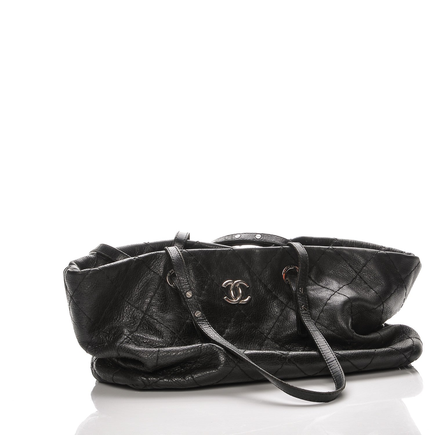 Chanel Glazed Calfskin Large On The Road Tote Black 8 of 8