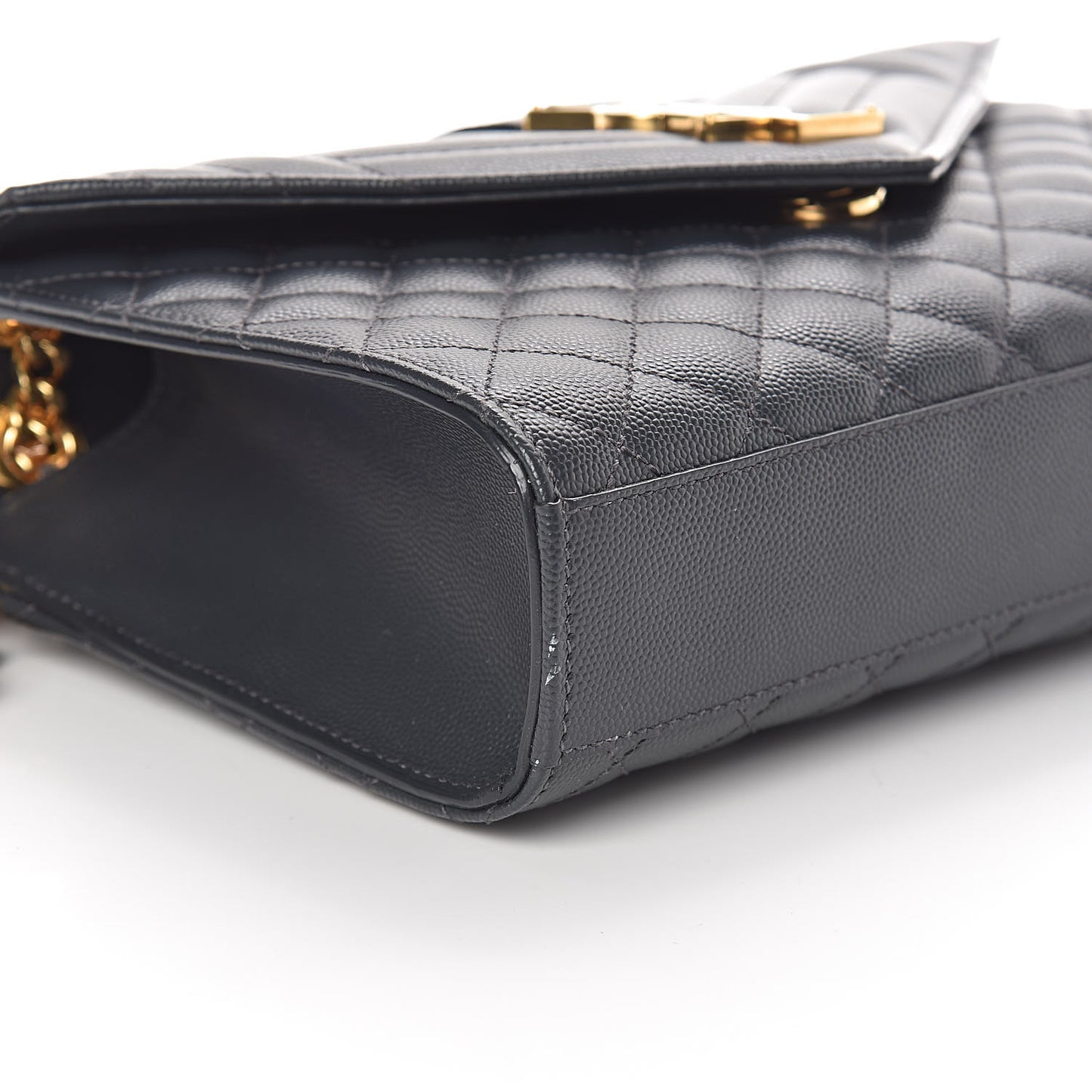 Grain De Poudre Textured Mixed Matelasse Triquilt Medium Monogram Satchel Dark Smog