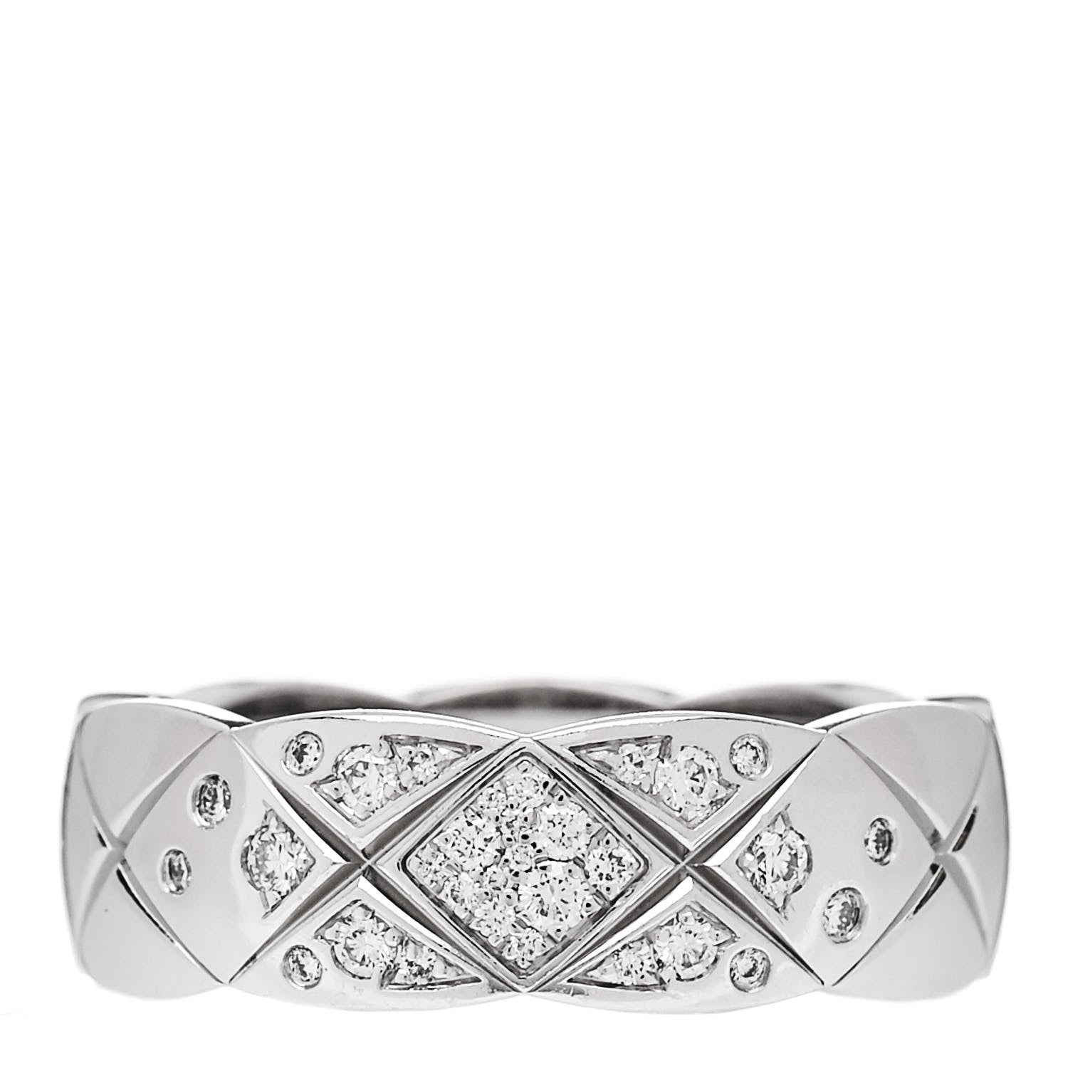 Chanel 18K White Gold Diamond Small Coco Crush Ring 54 7 1 of 6