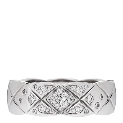 Chanel 18K White Gold Diamond Small Coco Crush Ring 54 7 1 of 6
