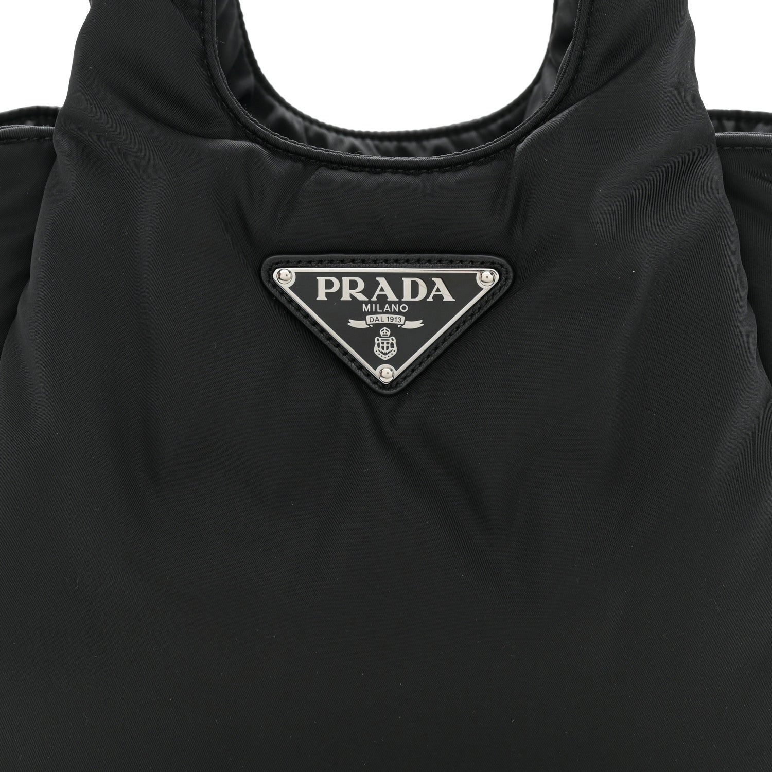 Prada Re-Nylon Soft Padded Small Double Handled Shoulder Bag Black 8 of 10