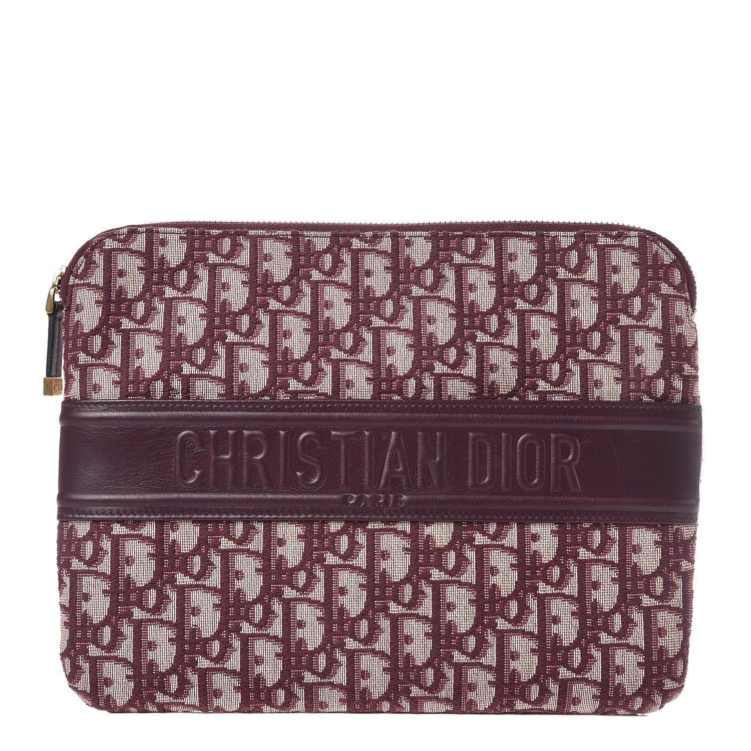 Christian Dior Oblique Logo Pouch Burgundy 1 of 8