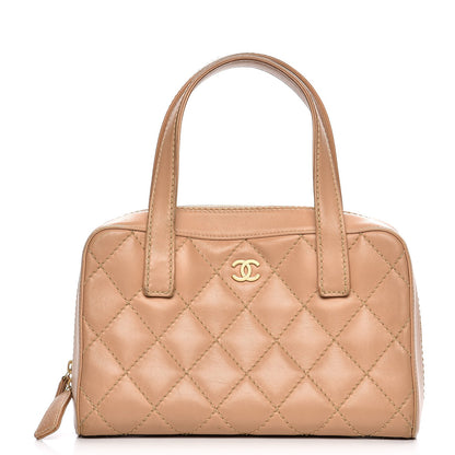 Chanel Lambskin Surpique Shoulder Bag Beige 1 of 21