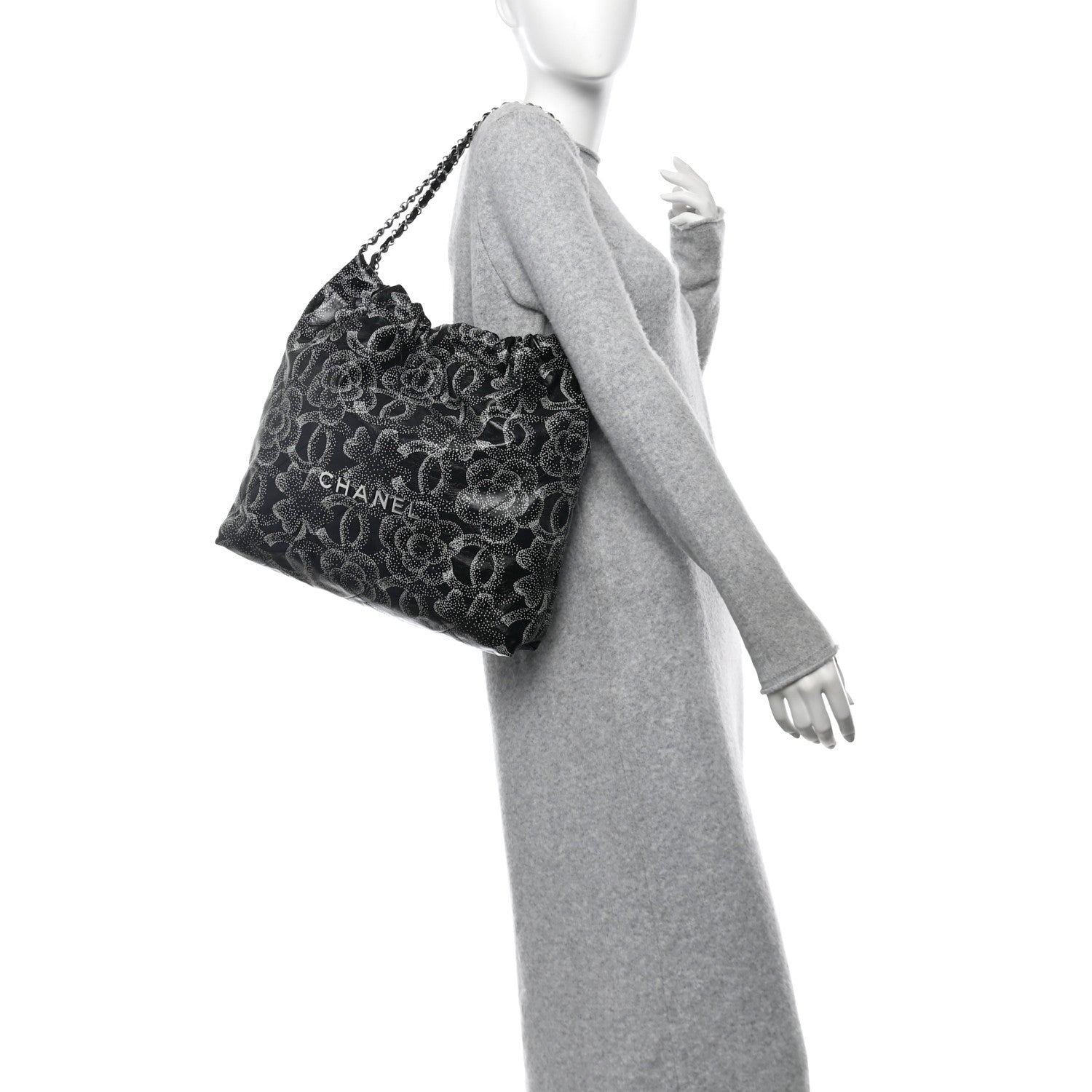 Chanel Printed Calfskin Quilted Chanel 22 Black 2 of 10