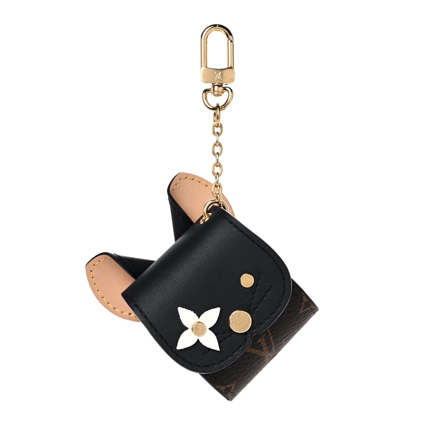 Monogram Cat Earphones Case Black
