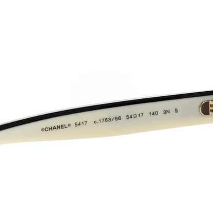 Chanel Acetate Square Sunglasses 5417 White Black 5 of 8
