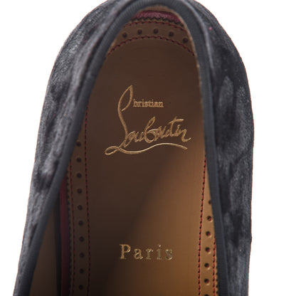 Christian Louboutin Velvet Jacquard Mens Captain Colonnaki Leopard Flat Loafers 41 Black 8 of 9