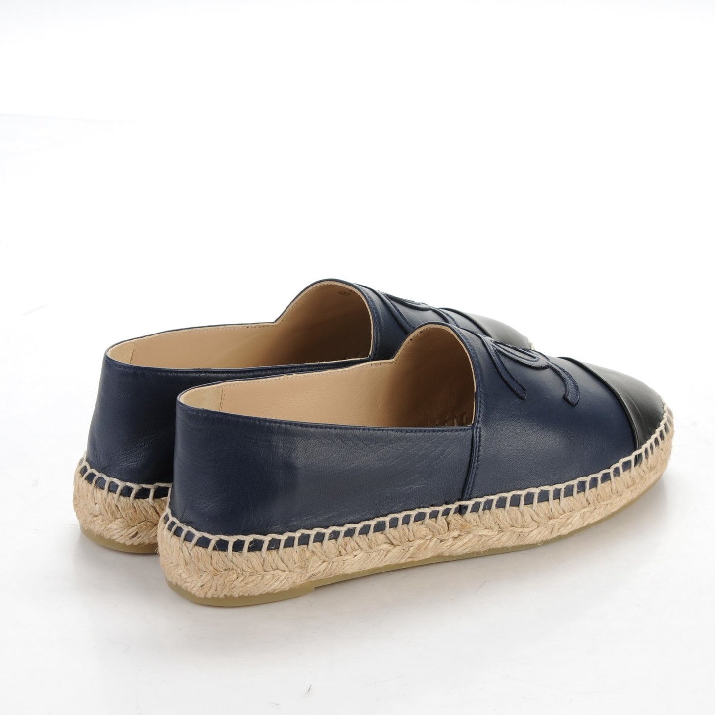 Lambskin CC Espadrilles 37 Navy Black