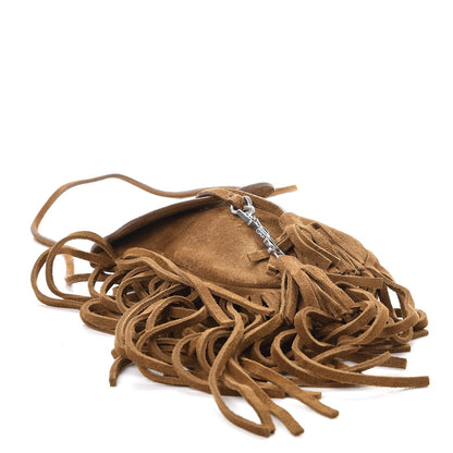Saint Laurent Suede Fringe Toy Monogram Anita Crossbody Bag Light Ocre 4 of 7