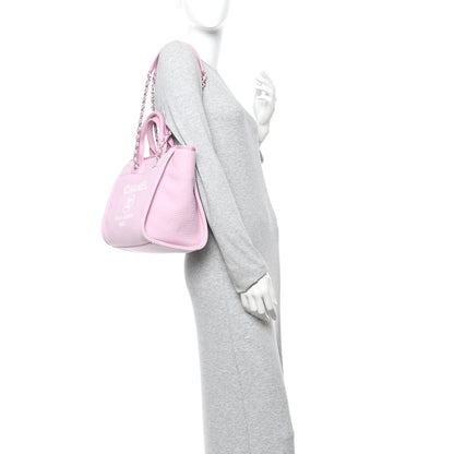 Chanel Mixed Fibers Small Deauville Tote Dark Pink 2 of 12