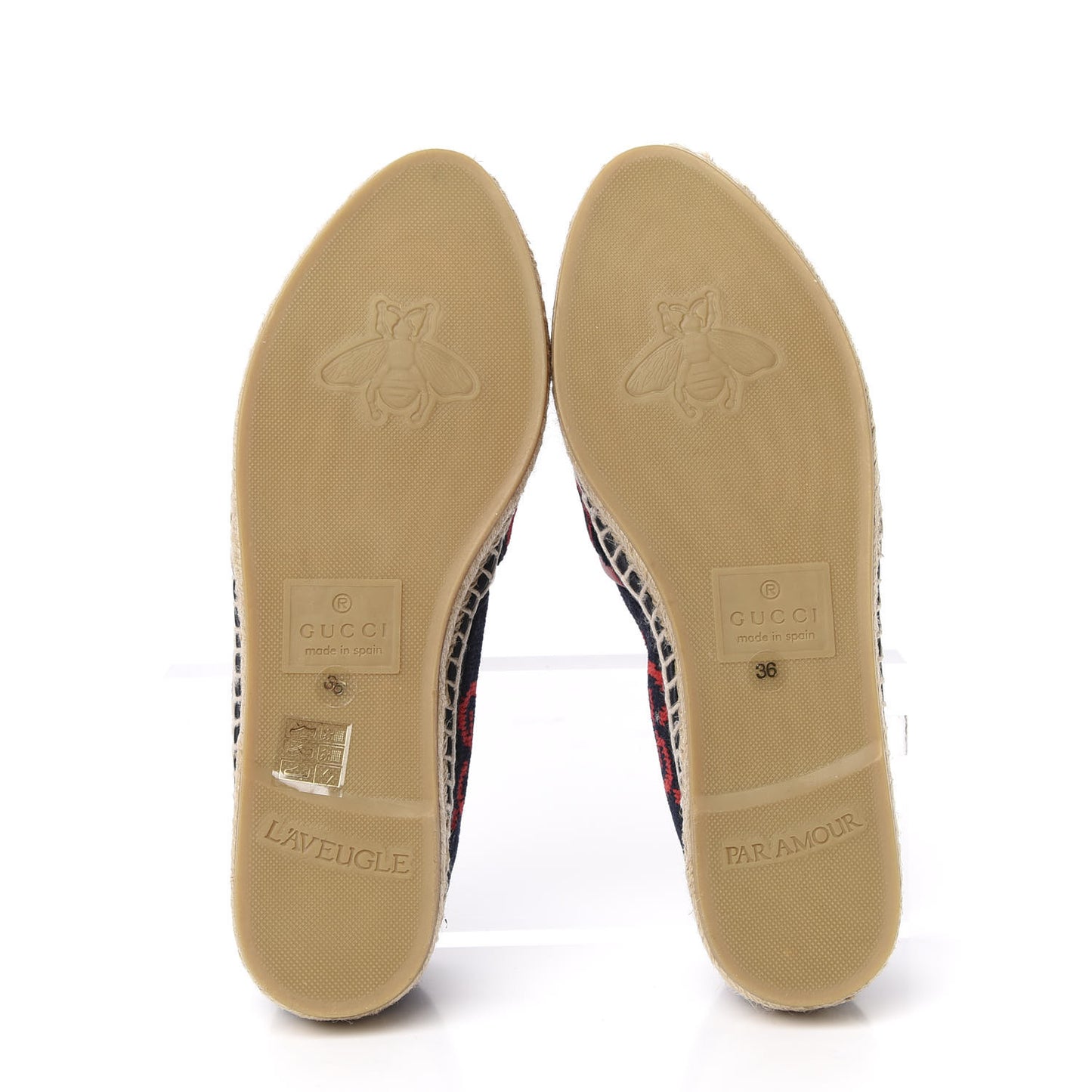 Terry Cloth GG Monogram Espadrilles 36 Blue Red