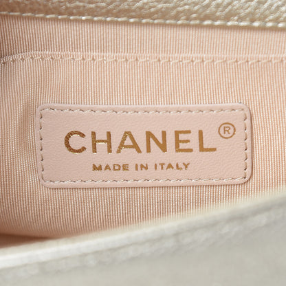 Chanel Metallic Calfskin Quilted Camellia Small Boy Flap Gold 6 of 9