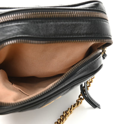 Gucci Azalea Calfskin Matelasse Diagonal Tall GG Marmont Crossbody Bag Black 5 of 11