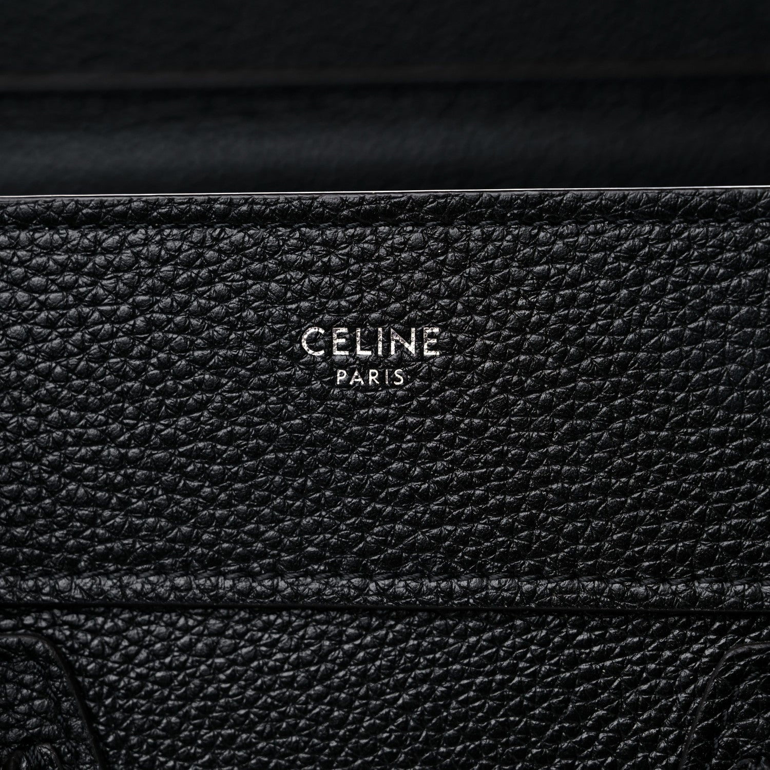 Celine Drummed Calfskin Micro Luggage Black 6 of 10