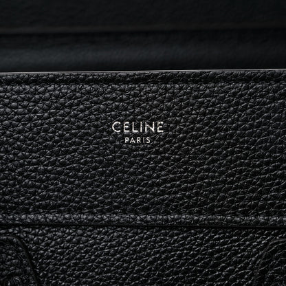 Celine Drummed Calfskin Micro Luggage Black 6 of 10