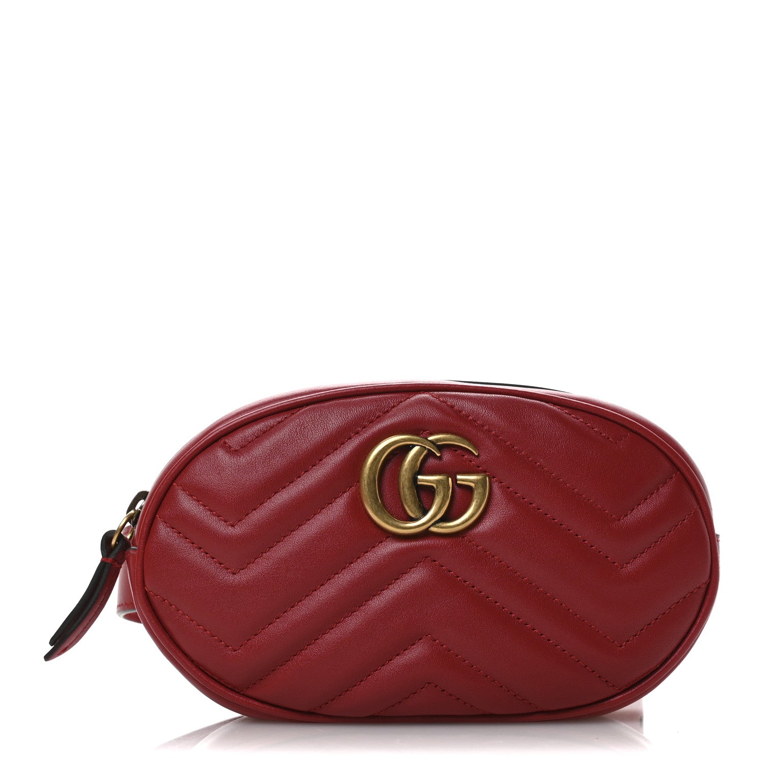 Gucci Calfskin Matelasse GG Marmont Belt Bag 85 34 Hibiscus Red 1 of 12