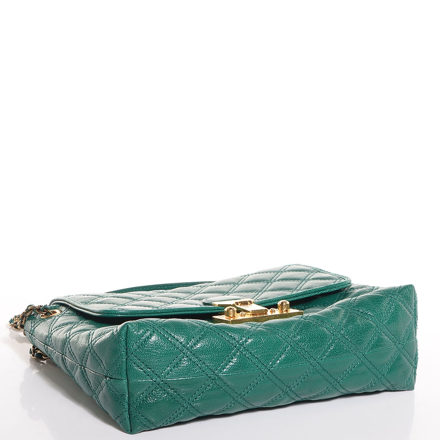 Lambskin Baroque Large Single Flap Emerald