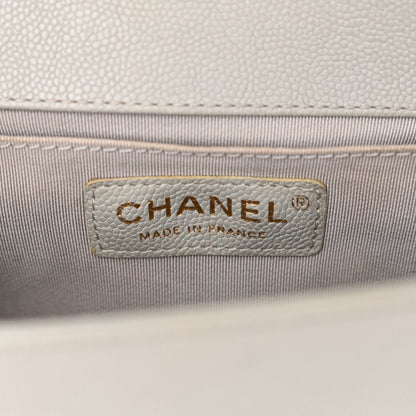 Chanel Caviar Quilted Small Boy Flap Light Grey 6 of 13