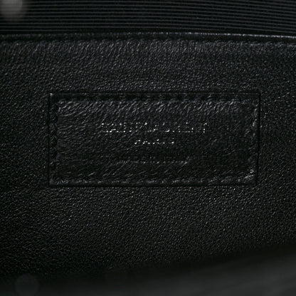 Saint Laurent Calfskin Crocodile Embossed Medium Classic Monogram Kate Tassel Satchel Black 6 of 8