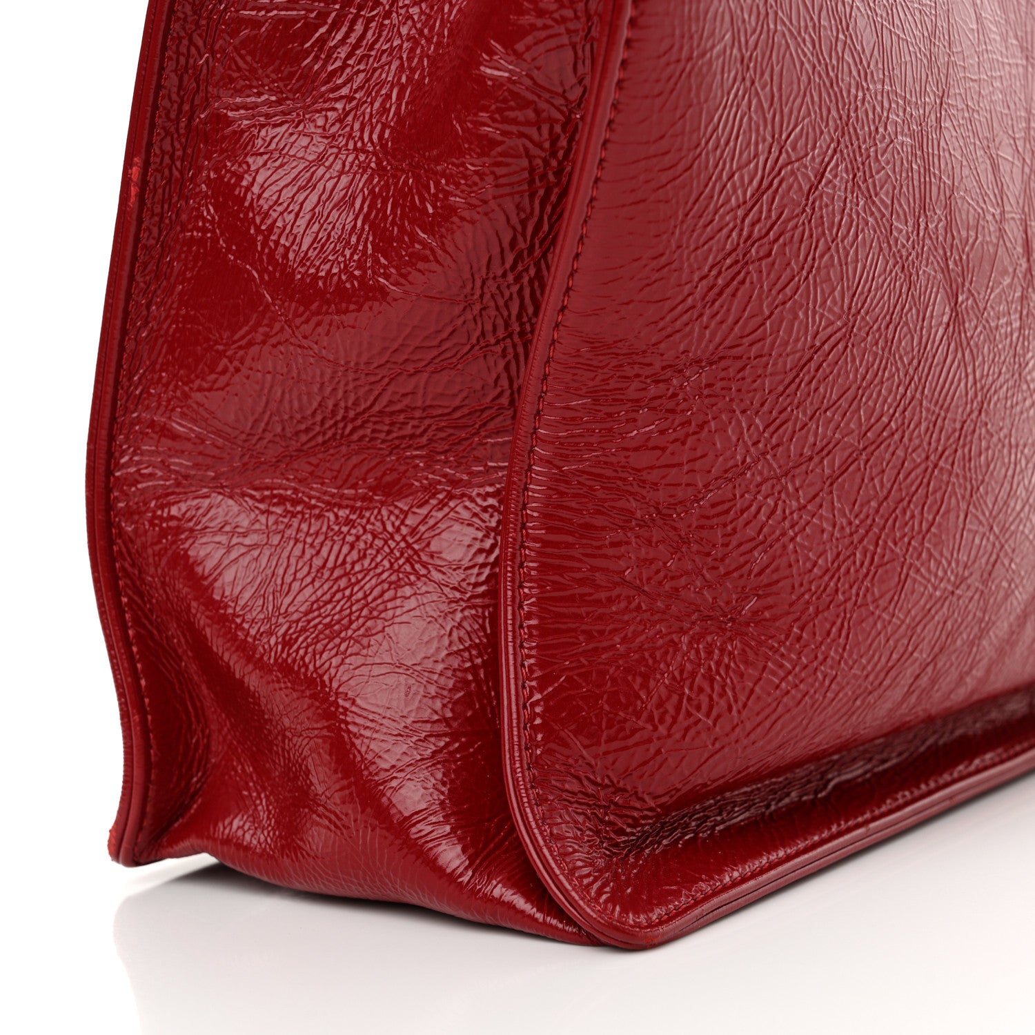 Chanel Shiny Aged Calfskin Shopping Bag Red 12 of 15