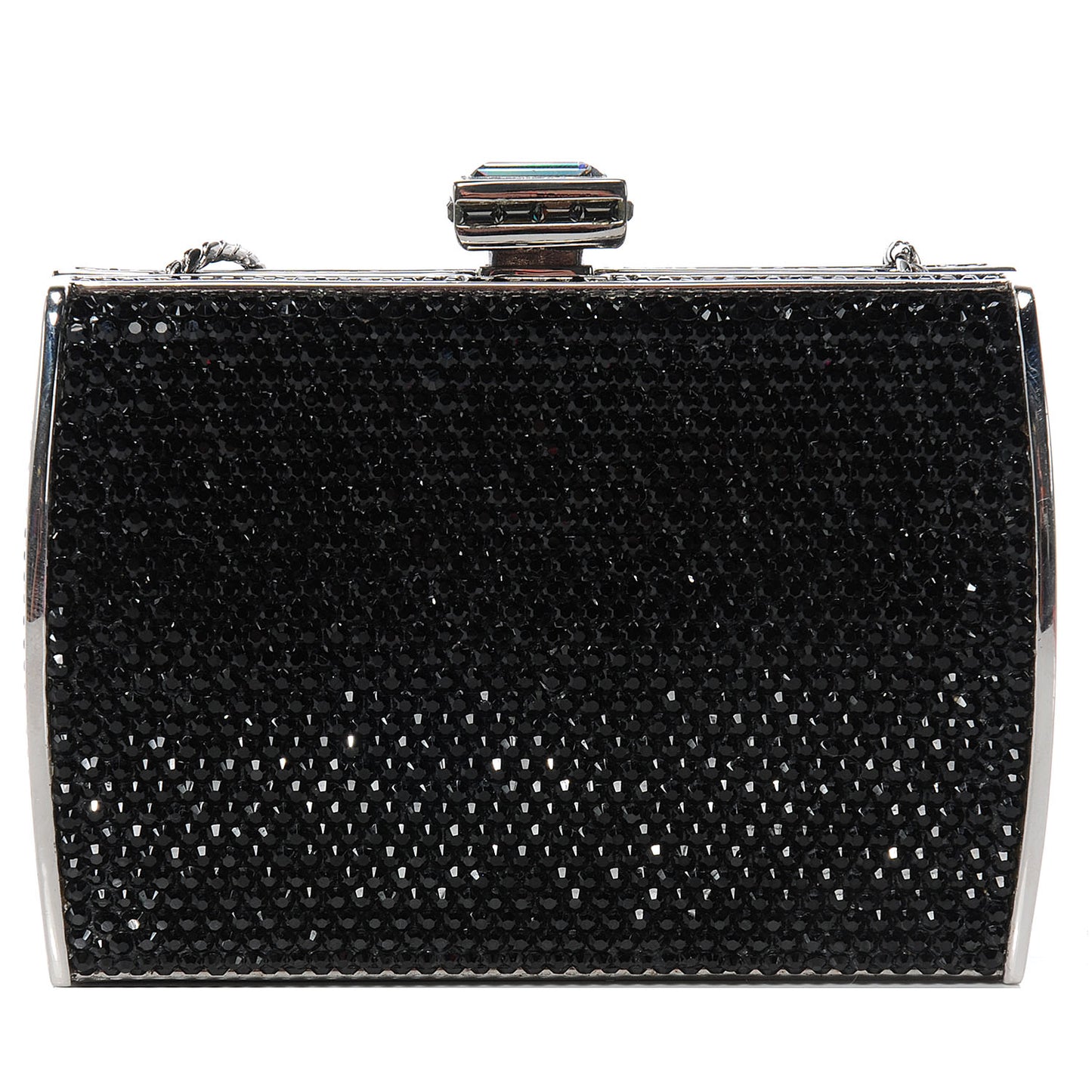 Swarovski Crystal Minaudiere Clutch Black