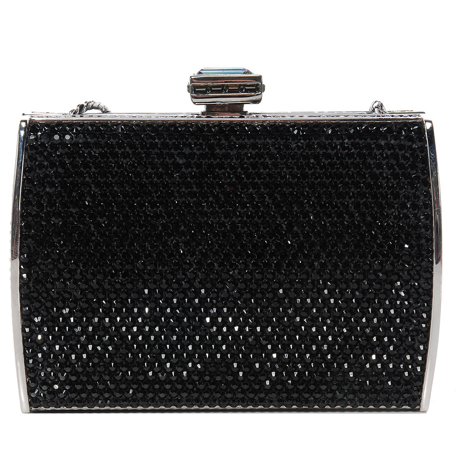 Judith Leiber Swarovski Crystal Minaudiere Clutch Black 1 of 6