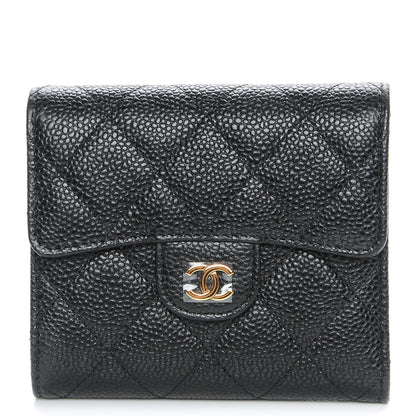 Chanel Caviar Quilted Compact Flap Wallet Black 1 of 9