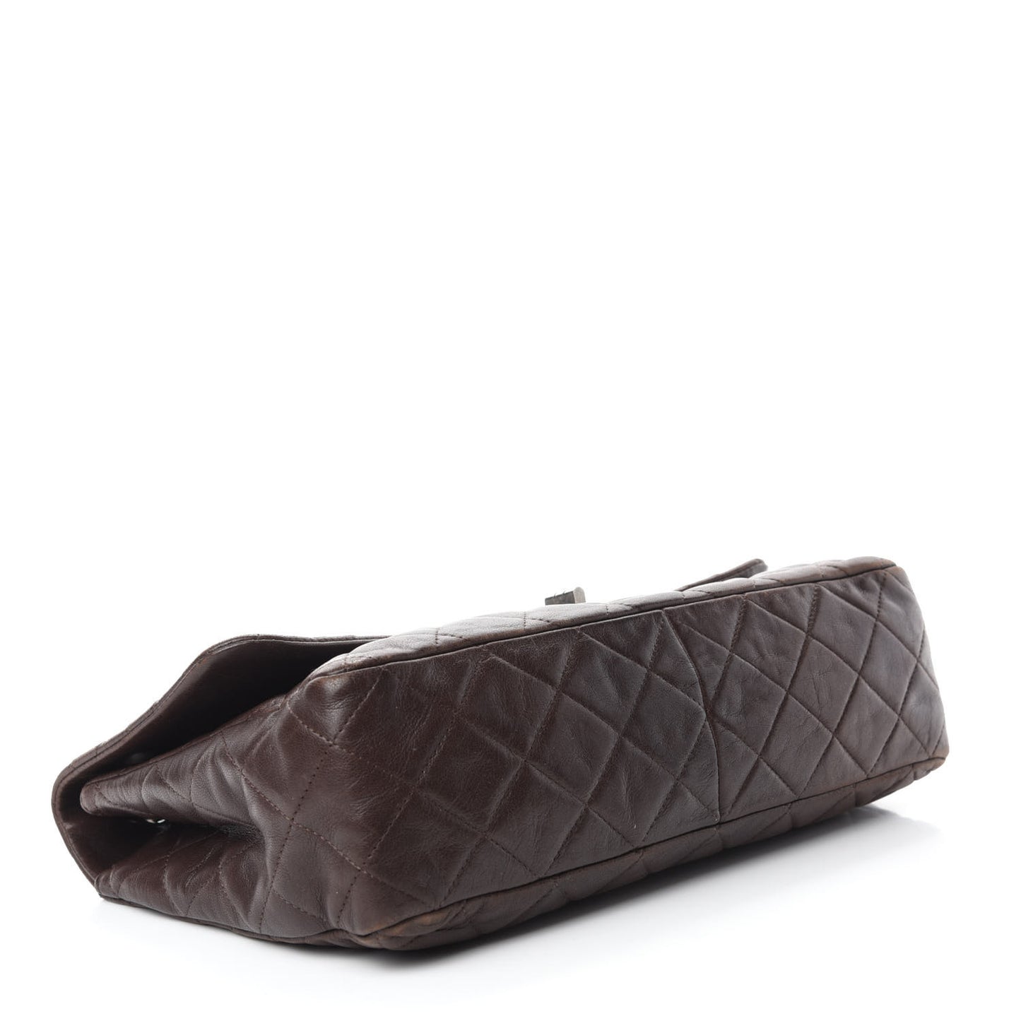 Washed Lambskin Quilted Jumbo Hybrid Reissue Flap Dark Brown