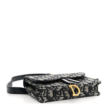 Christian Dior Oblique Saddle Belt Bag Blue 4 of 13